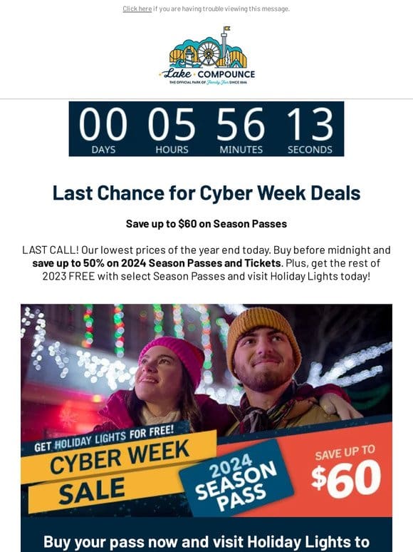 — Only a few hours left for Cyber Week Deals