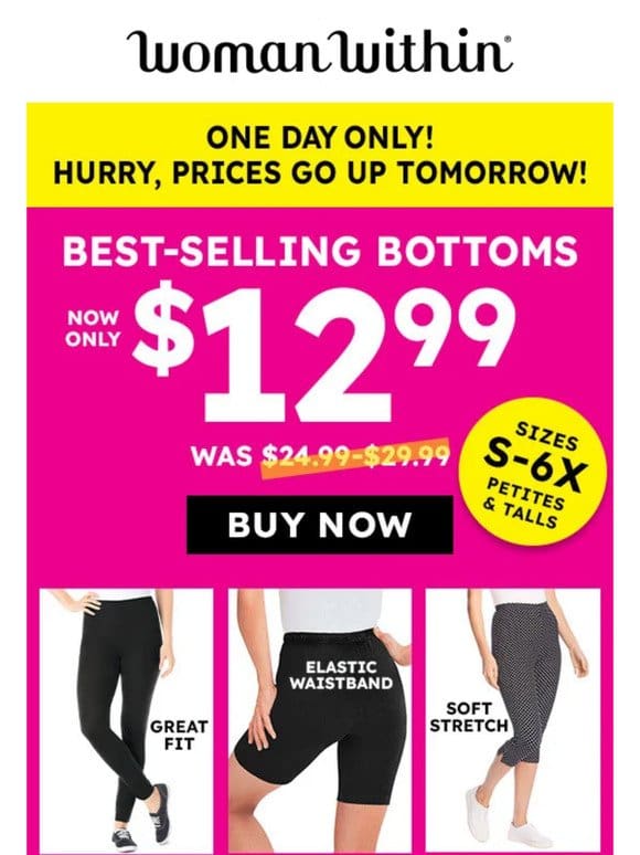 ⏰ FINAL HOURS! Open For $12.99 Best-Selling Bottoms!