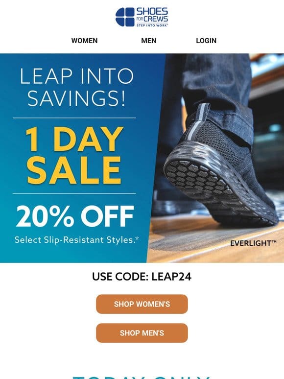 ⏰ Leap Into 20% Off Today Only!