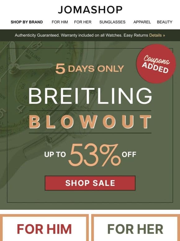 ⚫ BREITLING BLOWOUT (Up To 53% OFF)