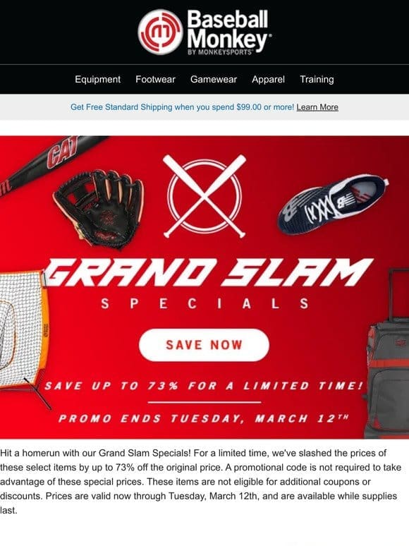 ⚾ Last Call! Grand Slam Specials End Today! Save Up to 73% on Baseball Gear!