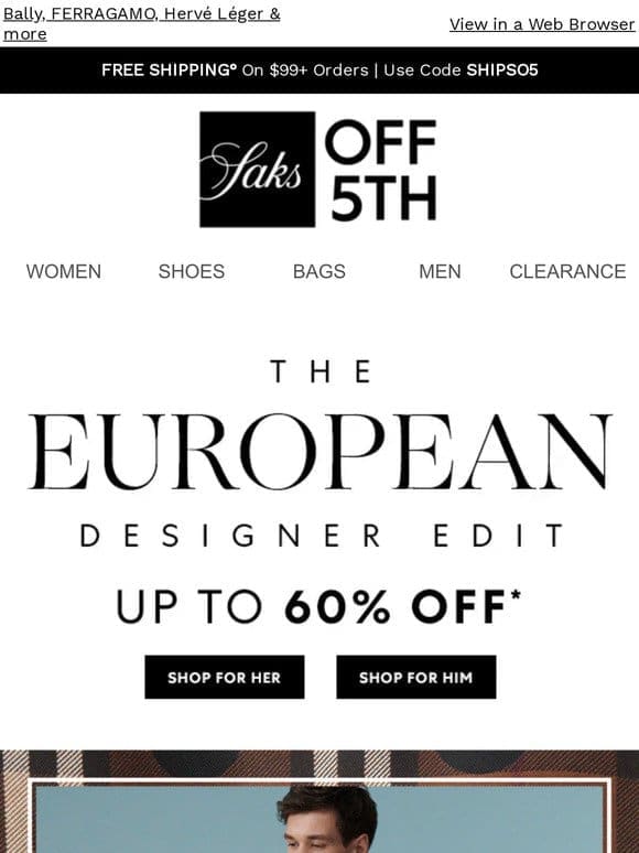 ✨Iconic European designers up to 60% OFF✨