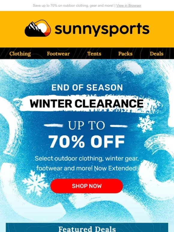 ❄️ End of Season Winter Clearance – Extended!