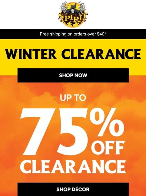 ❄️ Up to 75% OFF décor & costumes