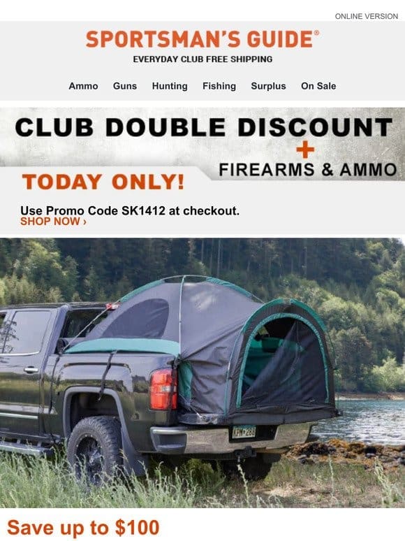 1 Day Only: Club Double Discount + Ammo & Firearms