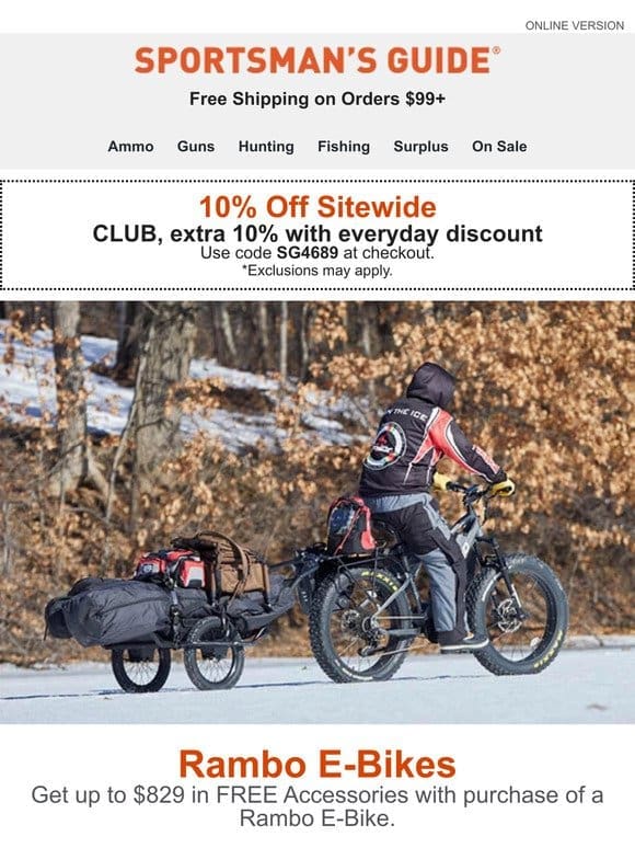 10% Off Sitewide | Rambo E-Bikes On Sale Plus Free Gear