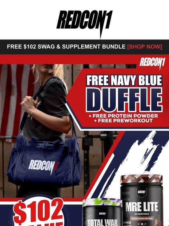 [$102 Swag & Supps Bundle] Claim your free bundle + free shipping