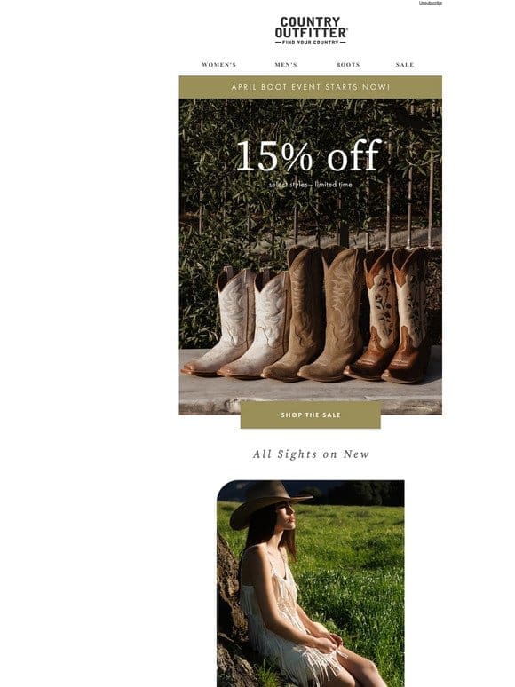 15% Off Select Boots