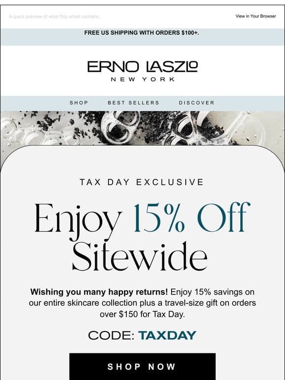 15% Off Sitewide for Tax Day