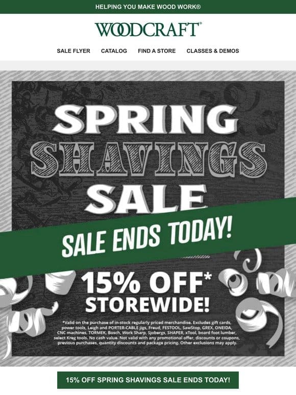 15% Off Storewide — Spring Shavings Sale Ends Today!