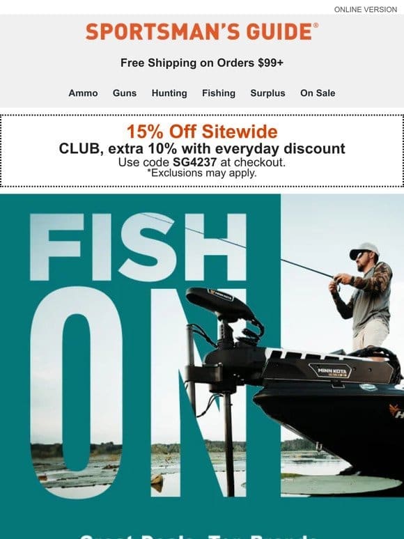 15% Off Your Order | Fishing Best-Sellers + Featured Deals