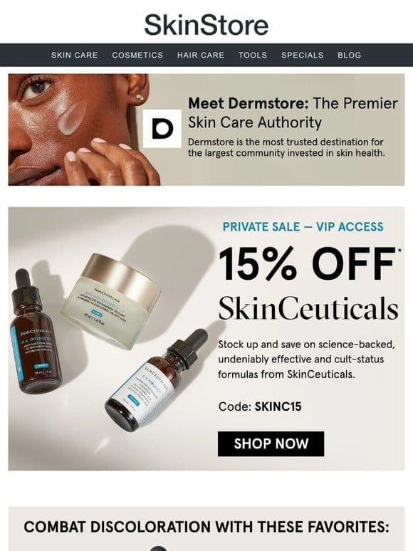 15% off SkinCeuticals at Dermstore — ends soon