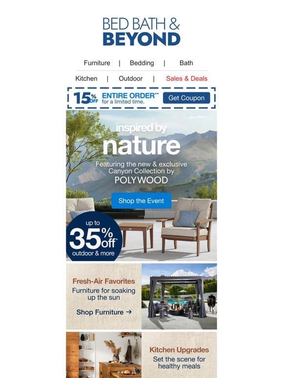 15% off* Updates Inspired by Nature