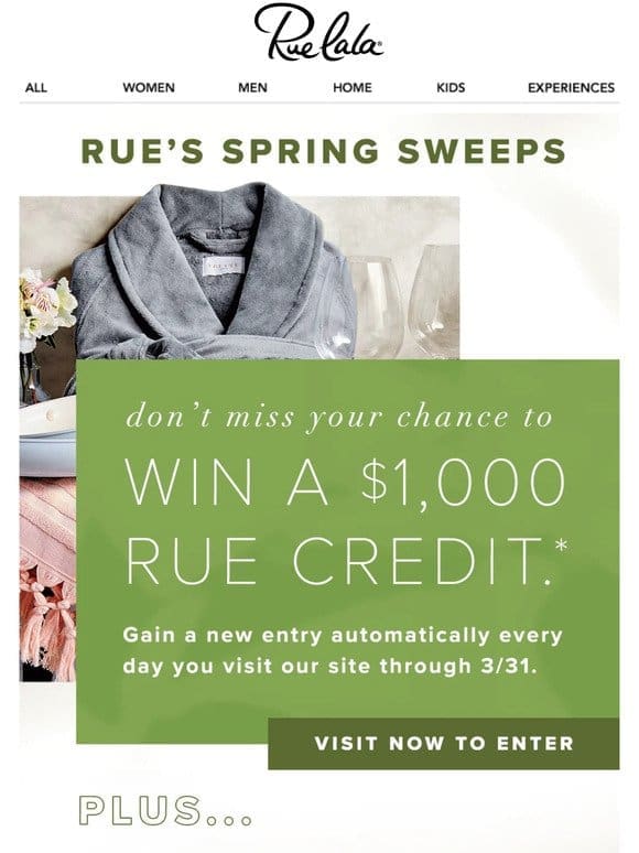 $1，000 Rue Credit is still up for grabs!