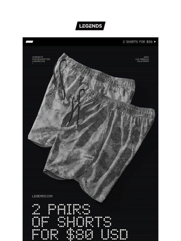 2 Shorts for $80 | Back For a Limited Time