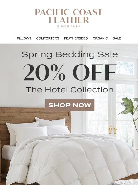 20% OFF Hotel Quality Bedding For Your Bedroom