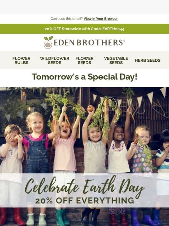 20% OFF for Earth Day Celebrations! ?