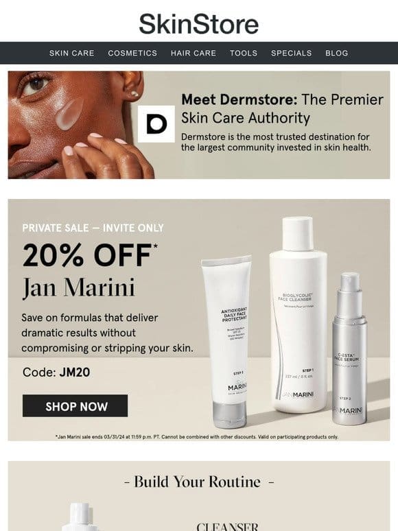 20% off Jan Marini at Dermstore — your PERFECT 5-step routine