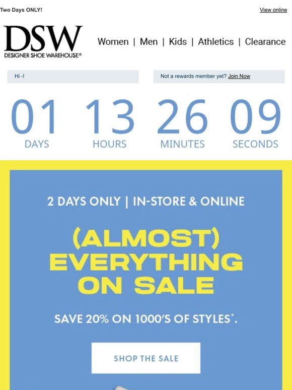 20% off (almost) everything