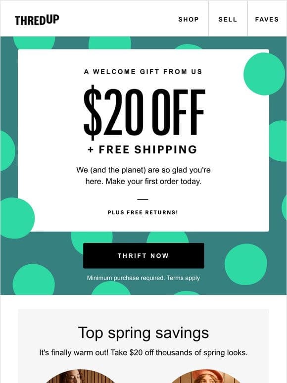 $20 off + free shipping inside