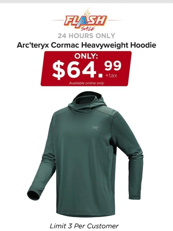 24 HOURS ONLY | ARCTERYX HOODIE | FLASH SALE