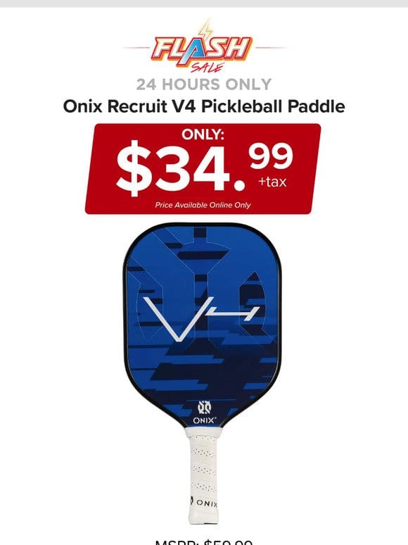 24 HOURS ONLY | ONIX PICKLEBALL PADDLE | FLASH SALE