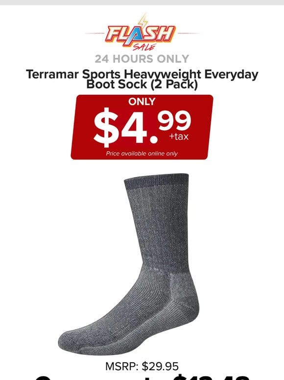 24 HOURS ONLY | TERRAMAR SOCK – 2 PACK | FLASH SALE