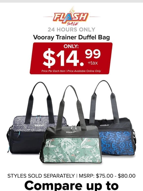 24 HOURS ONLY | VOORAY DUFFEL BAG | FLASH SALE
