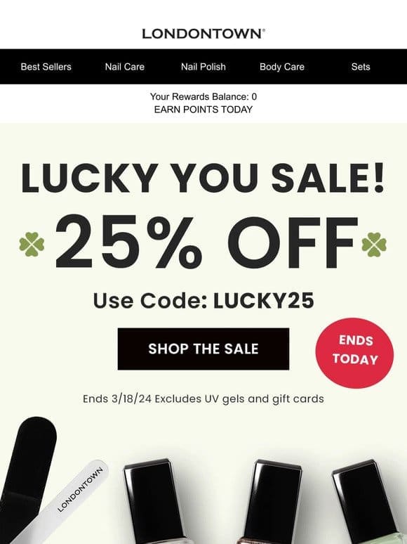 25% OFF SITEWIDE! Ends TODAY! ⏰☘️