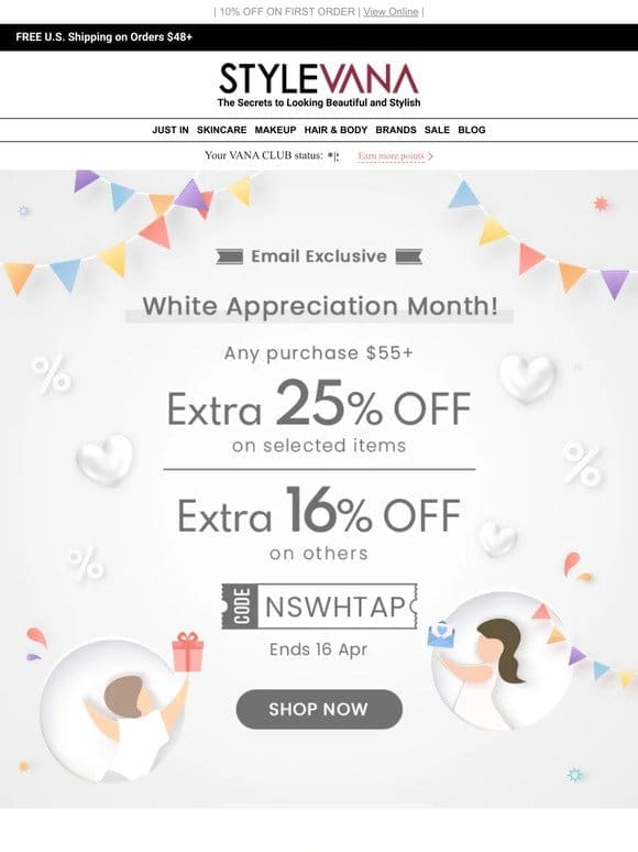 25% OFF your white picks!