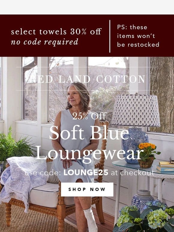 25% Off Soft Blue Loungewear