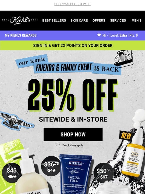 25% Off Your New Skincare， Body & Hair Faves!