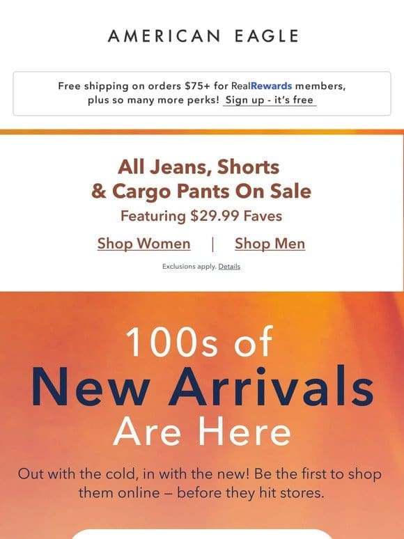 $29.99 faves! Jeans， shorts & cargo pants on sale