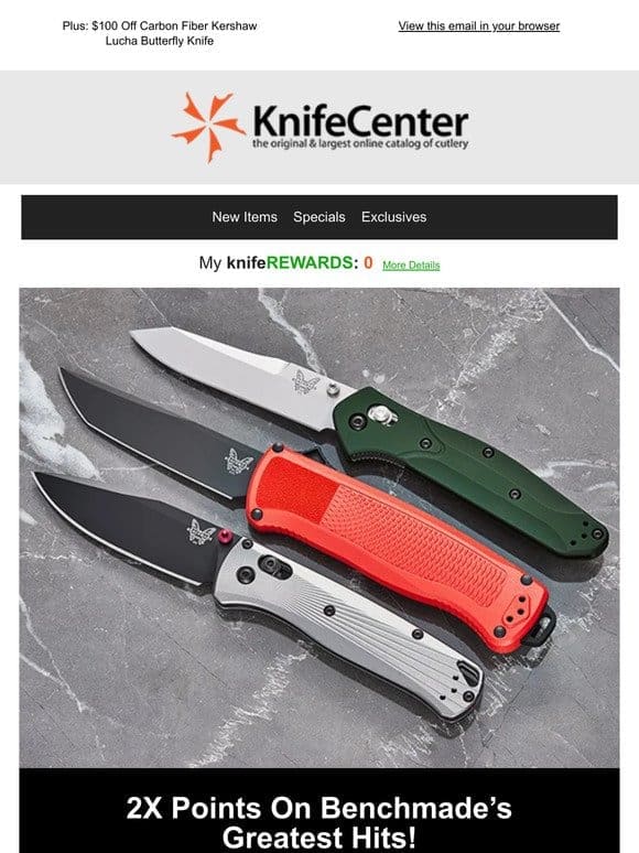 2X Points On Benchmade’s Greatest Hits!