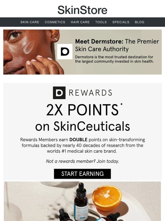 2x Points on these SkinCeuticals’ vitamin C serums