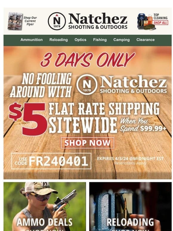 3 Days Only for $5 Flat Rate Shipping Sitewide!