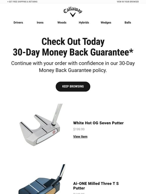 30-Day Money Back Guarantee On All Purchases