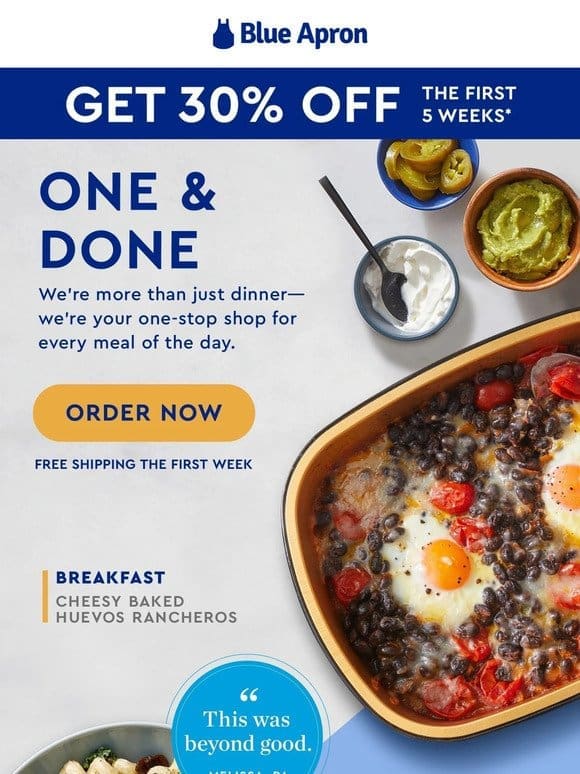 30% OFF + All your meals in one place.