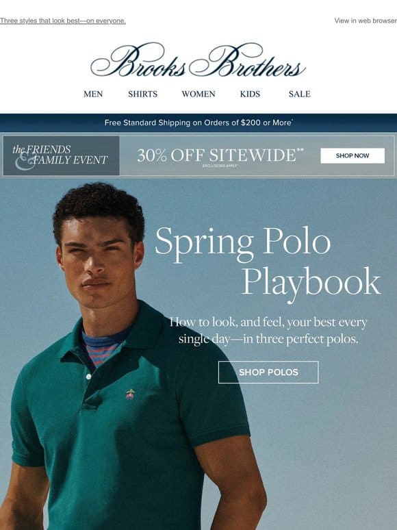 30% OFF your spring polo playbook…