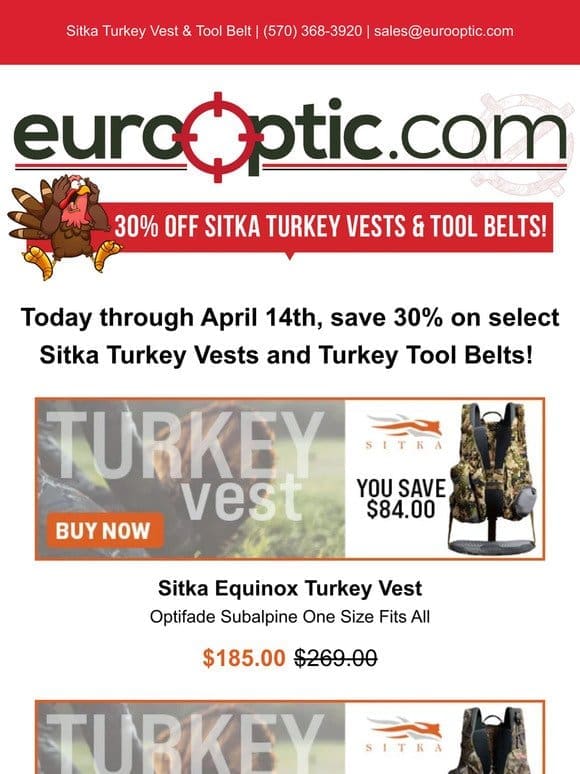 30% Off Sitka Turkey Vests & Tool Belts!