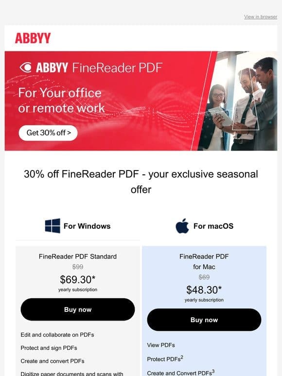 30% off FineReader PDF