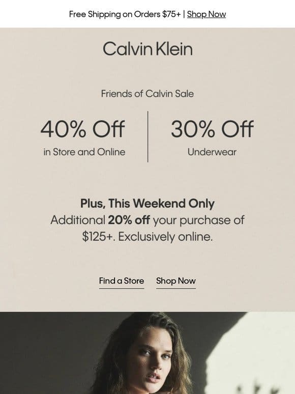 30% off Underwear This Weekend – Friends of Calvin Sale