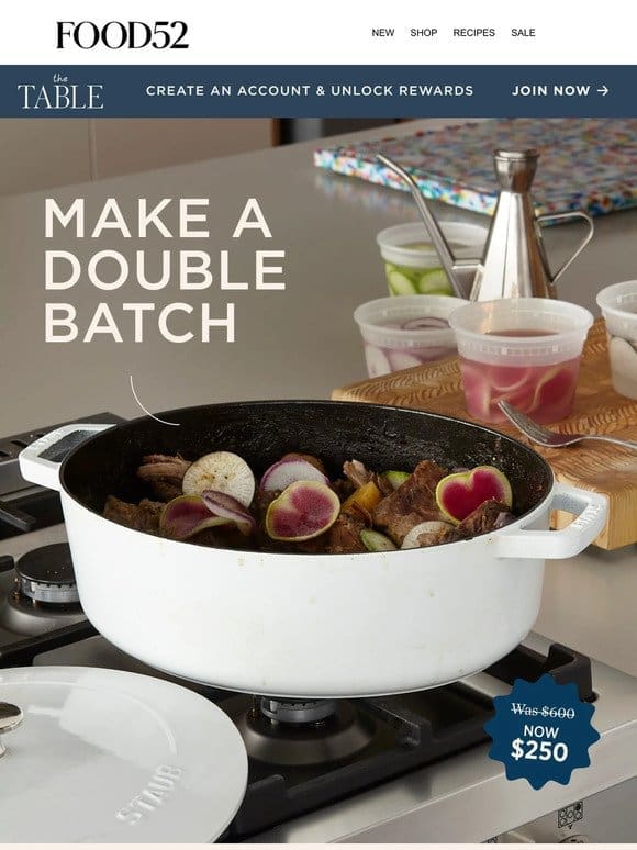 $350 off Staub’s oval cocotte.