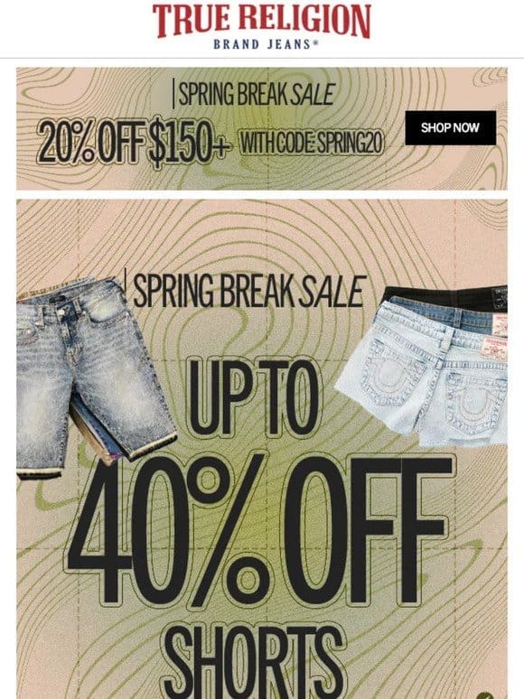 40% OFF SHORTS AHEAD ☀️