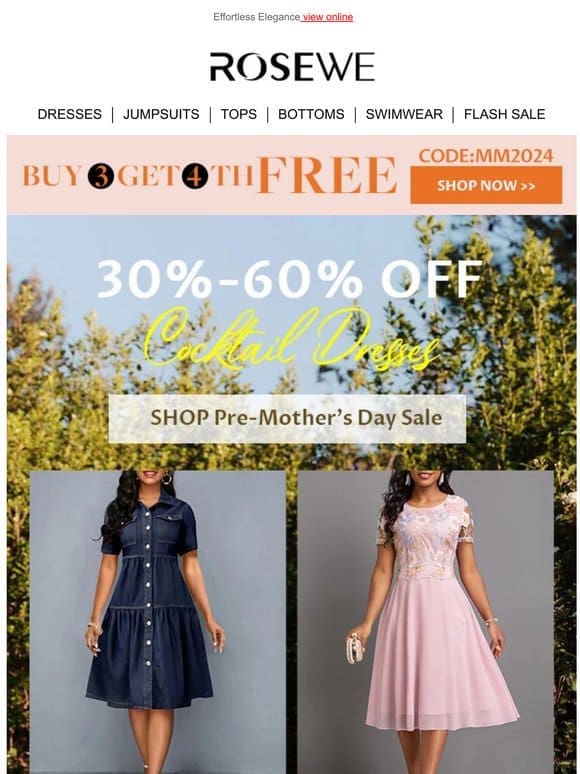 4TH FREE: Jump into style with COCKTAIL DRESSES!