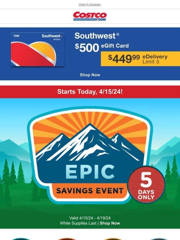 5 Days Only! Epic Savings Event Starts NOW!