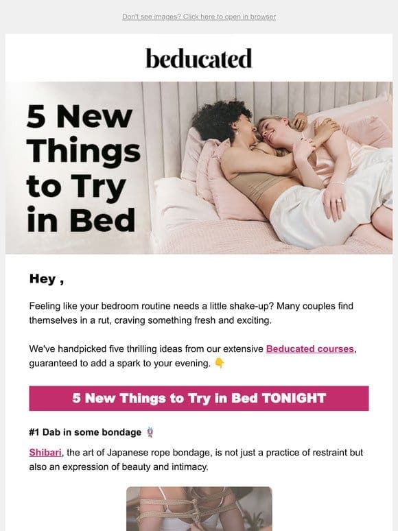 5 Sizzling Ideas to Try in Bed TONIGHT!