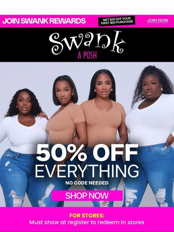 50% OFF Entire Store! Prices Marked…