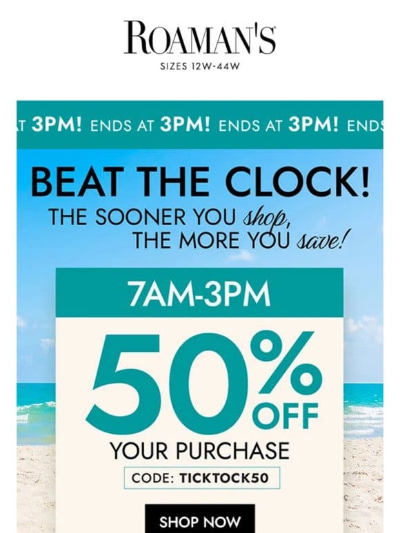 50% off starts…..NOW!!!!
