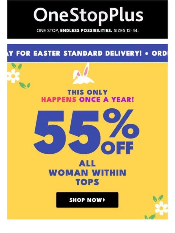 55% Off Woman Within Announcement